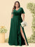 A-Line/Princess V-Neck Sleeveless Chiffon Plus Size Bridesmaid Dresses with Pockets