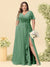 A-Line/Princess V-Neck Sleeveless Chiffon Plus Size Bridesmaid Dresses with Pockets