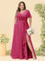 A-Line/Princess V-Neck Sleeveless Chiffon Plus Size Bridesmaid Dresses with Pockets