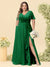 A-Line/Princess V-Neck Sleeveless Chiffon Plus Size Bridesmaid Dresses with Pockets