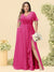 A-Line/Princess V-Neck Sleeveless Chiffon Plus Size Bridesmaid Dresses with Pockets