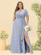 A-Line/Princess V-Neck Sleeveless Chiffon Plus Size Bridesmaid Dresses with Pockets