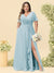 A-Line/Princess V-Neck Sleeveless Chiffon Plus Size Bridesmaid Dresses with Pockets