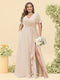 A-Line/Princess V-Neck Sleeveless Chiffon Plus Size Bridesmaid Dresses with Pockets