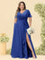 A-Line/Princess V-Neck Sleeveless Chiffon Plus Size Bridesmaid Dresses with Pockets