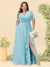 A-Line/Princess V-Neck Sleeveless Chiffon Plus Size Bridesmaid Dresses with Pockets