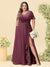 A-Line/Princess V-Neck Sleeveless Chiffon Plus Size Bridesmaid Dresses with Pockets