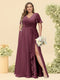 A-Line/Princess V-Neck Sleeveless Chiffon Plus Size Bridesmaid Dresses with Pockets