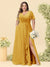 A-Line/Princess V-Neck Sleeveless Chiffon Plus Size Bridesmaid Dresses with Pockets