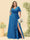 A-Line/Princess V-Neck Sleeveless Chiffon Plus Size Bridesmaid Dresses with Pockets
