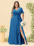 A-Line/Princess V-Neck Sleeveless Chiffon Plus Size Bridesmaid Dresses with Pockets