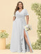 A-Line/Princess V-Neck Sleeveless Chiffon Plus Size Bridesmaid Dresses with Pockets