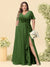 A-Line/Princess V-Neck Sleeveless Chiffon Plus Size Bridesmaid Dresses with Pockets
