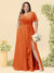 A-Line/Princess V-Neck Sleeveless Chiffon Plus Size Bridesmaid Dresses with Pockets