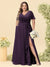 A-Line/Princess V-Neck Sleeveless Chiffon Plus Size Bridesmaid Dresses with Pockets