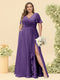 A-Line/Princess V-Neck Sleeveless Chiffon Plus Size Bridesmaid Dresses with Pockets