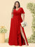 A-Line/Princess V-Neck Sleeveless Chiffon Plus Size Bridesmaid Dresses with Pockets