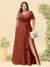 A-Line/Princess V-Neck Sleeveless Chiffon Plus Size Bridesmaid Dresses with Pockets