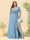 A-Line/Princess V-Neck Sleeveless Chiffon Plus Size Bridesmaid Dresses with Pockets