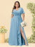 A-Line/Princess V-Neck Sleeveless Chiffon Plus Size Bridesmaid Dresses with Pockets