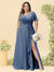 A-Line/Princess V-Neck Sleeveless Chiffon Plus Size Bridesmaid Dresses with Pockets