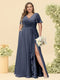 A-Line/Princess V-Neck Sleeveless Chiffon Plus Size Bridesmaid Dresses with Pockets