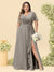 A-Line/Princess V-Neck Sleeveless Chiffon Plus Size Bridesmaid Dresses with Pockets