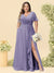 A-Line/Princess V-Neck Sleeveless Chiffon Plus Size Bridesmaid Dresses with Pockets