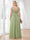 A-Line/Princess V-Neck Floor-Length Plus Size Bridesmaid Dresses With Split Side & Ruched