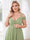 A-Line/Princess V-Neck Floor-Length Plus Size Bridesmaid Dresses With Split Side & Ruched