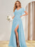 A-Line/Princess V-Neck Long Bridesmaid Dresses with Split Side