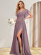 A-Line/Princess V-Neck Long Bridesmaid Dresses with Split Side