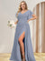 A-Line/Princess V-Neck Long Plus Size Bridesmaid Dresses with Split Side