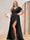 A-Line/Princess V-Neck Long Plus Size Bridesmaid Dresses with Split Side