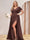 A-Line/Princess V-Neck Long Plus Size Bridesmaid Dresses with Split Side