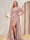 A-Line/Princess V-Neck Long Plus Size Bridesmaid Dresses with Split Side