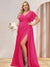 A-Line/Princess V-Neck Long Plus Size Bridesmaid Dresses with Split Side