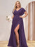 A-Line/Princess V-Neck Long Plus Size Bridesmaid Dresses with Split Side