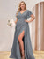 A-Line/Princess V-Neck Long Plus Size Bridesmaid Dresses with Split Side