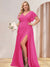 A-Line/Princess V-Neck Long Plus Size Bridesmaid Dresses with Split Side