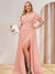 A-Line/Princess V-Neck Long Plus Size Bridesmaid Dresses with Split Side