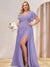 A-Line/Princess V-Neck Long Plus Size Bridesmaid Dresses with Split Side