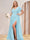 A-Line/Princess V-Neck Long Plus Size Bridesmaid Dresses with Split Side