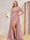 A-Line/Princess V-Neck Long Plus Size Bridesmaid Dresses with Split Side