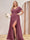 A-Line/Princess V-Neck Long Plus Size Bridesmaid Dresses with Split Side