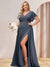 A-Line/Princess V-Neck Long Plus Size Bridesmaid Dresses with Split Side