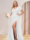 A-Line/Princess V-Neck Long Plus Size Bridesmaid Dresses with Split Side