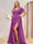 A-Line/Princess V-Neck Long Plus Size Bridesmaid Dresses with Split Side