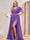 A-Line/Princess V-Neck Long Plus Size Bridesmaid Dresses with Split Side