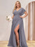 A-Line/Princess V-Neck Long Plus Size Bridesmaid Dresses with Split Side